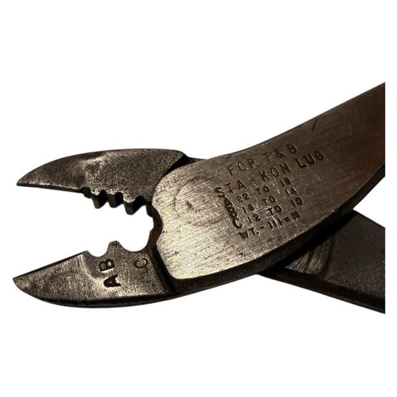 VTG Thomas Betts USA T&B Sta-Kon LUG Crimper WT-111 Pliers Electrical Hand Tool - Picture 9 of 9